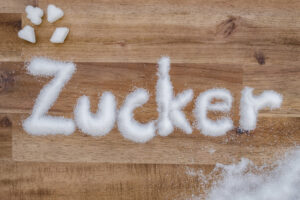 Der Wort Zucker aus Zucker geschrieben